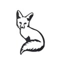 Decoratiune de perete, Fox 2, Metal, Dimensiune: 50 x 30 cm, Negru