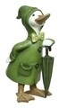 Decoratiune Duck with umbrella, Decoris, 13x15x25 cm, verde
