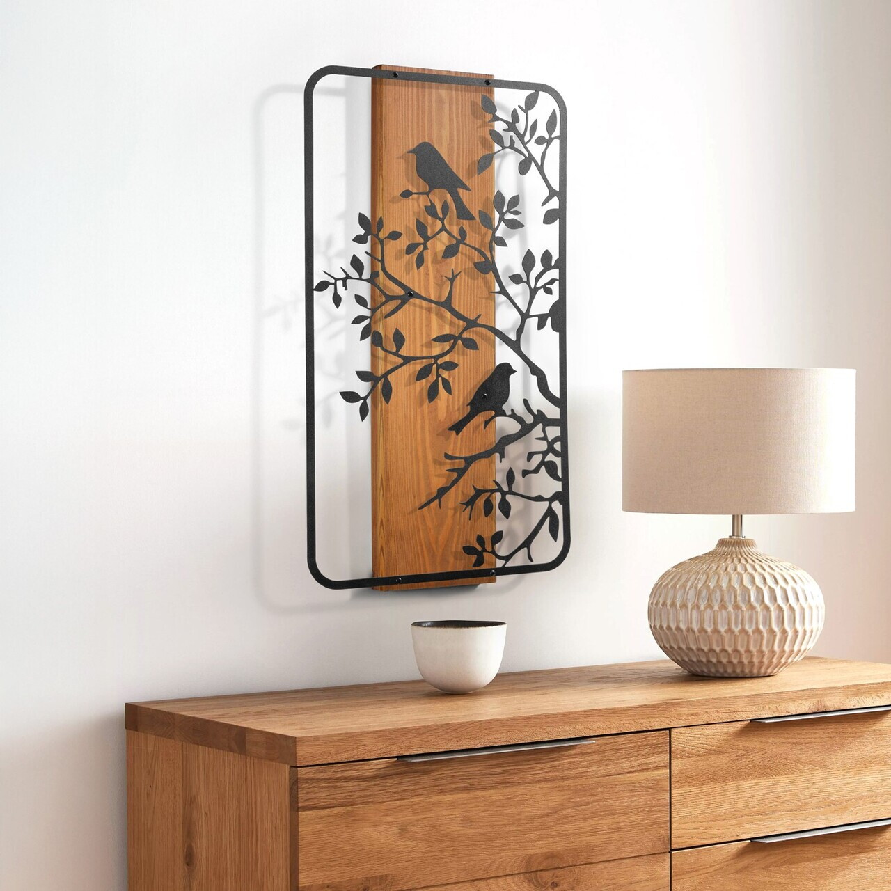 Decoratiune de perete, Nidra, Cadru: Lemn (Grosime: 2 cm), Nuc negru — imaginea 5