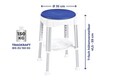 Scaun de dus reglabil Maximex, Shower, 35x59 cm, aluminiu, alb/albastru