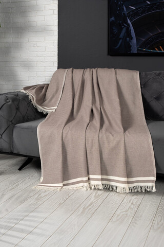Cuvertura de pat, Alinda - Brown (170 x 300), DC Home, Bumbac