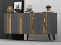 Consola, Olivia, Isil, 150x80x40 cm, PAL , Antracit / Aur