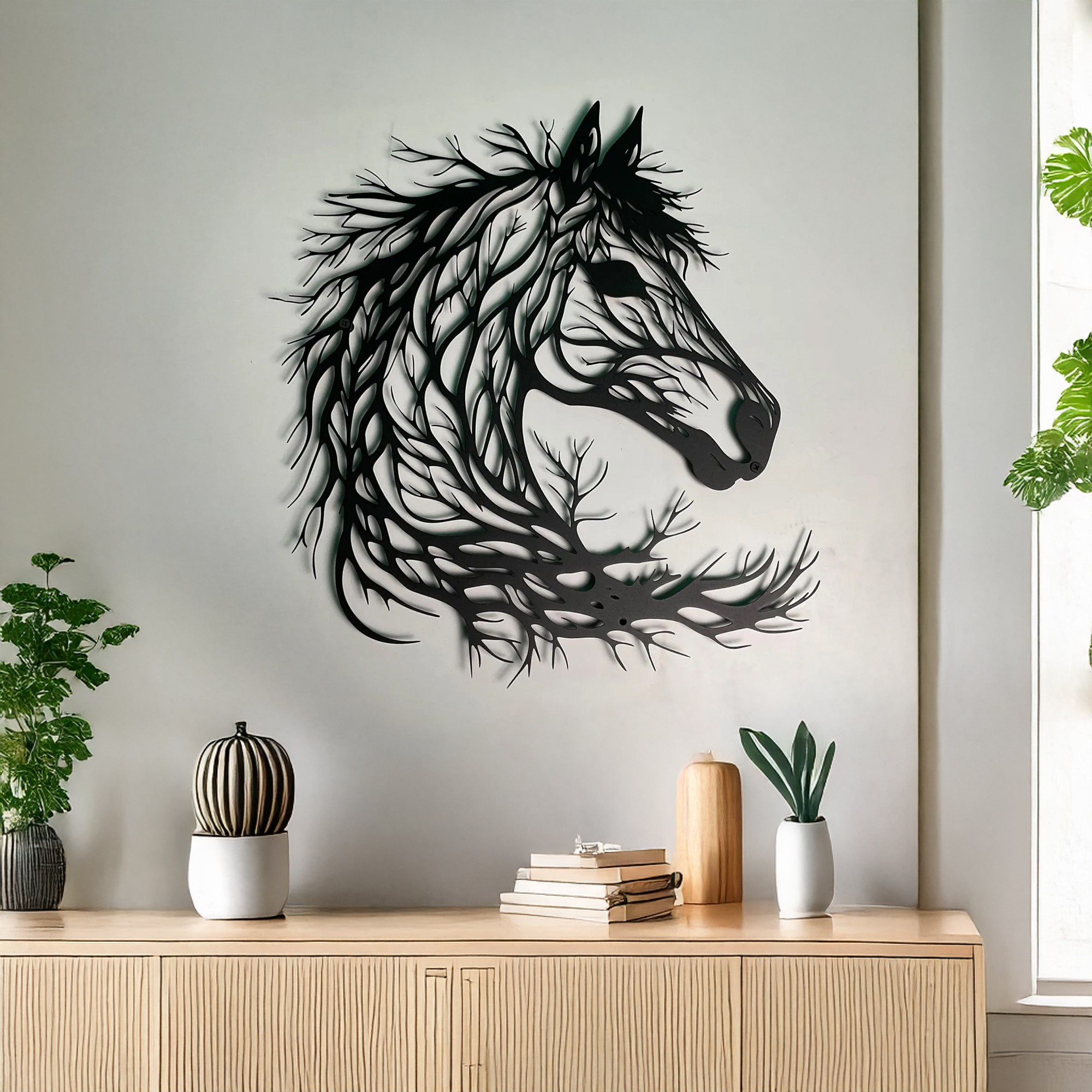 Decoratiune de perete, DCV-1057-MT, Dimensiune: 60 x 60 cm, Negru