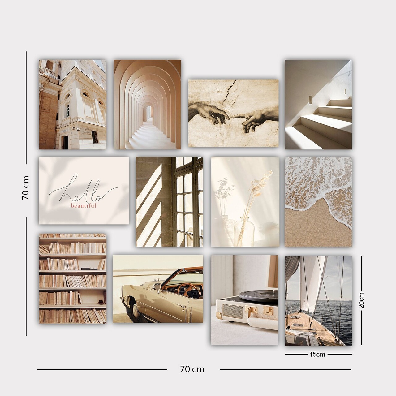 Set 12 tablouri decorative, 12MDF41YS, 20 x 15 cm, 12 piese, Multicolor - view 2
