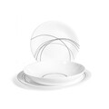 Serviciu de masa 18 piese, Chiaroscuro, Bormioli, opal, alb