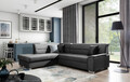 Coltar extensibil stanga 4 locuri ELTAP, BR56, Bergen, 247x214x83 cm, lemn/poliester, gri inchis