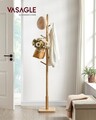 Cuier cu 8 agatatori Tree, Vasagle, 30x30x175 cm, lemn de arbore de cauciuc/MDF, natural