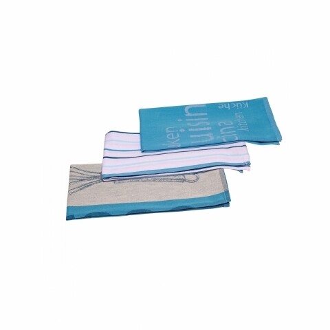 Set 3 prosoape asortate de bucătărie Turqoise, turcoaz