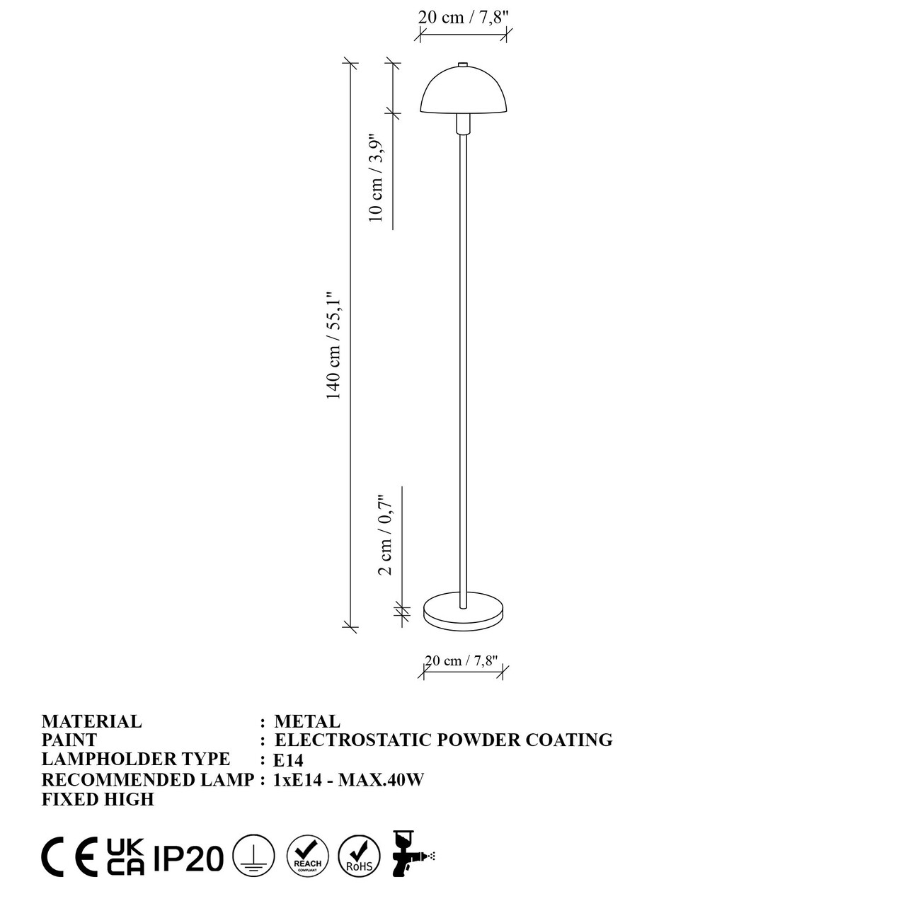 Lampadar, L'essentiel Maison, 892OPV2514, Portocaliu - view 7