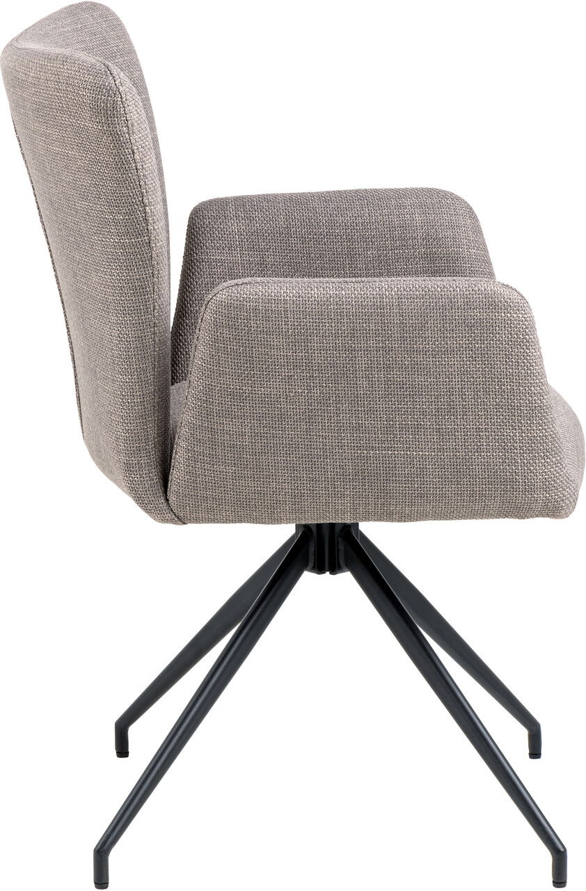 Scaun Laura, Actona, 57x61.5x86 cm, rotativ, tesatura structurata/otel, gri maro deschis - view 8