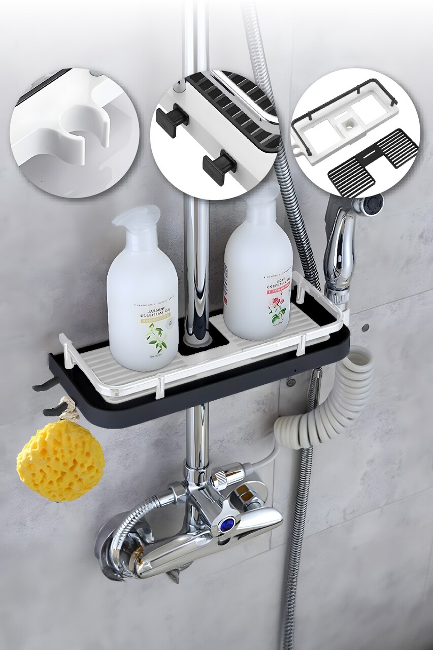 Organizator de baie, Fremont, M-526, 11.7x29 cm, Plastic, Antracit - 1 | YEO