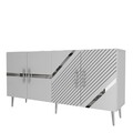 Consola, Olivia, Fuga KB150, 150x75x35 cm, PAL, Alb / Argintiu