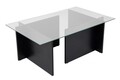 Masuta de cafea, Nordure, Vetrino, 105x40x65 cm, Sticla temperata , Negru