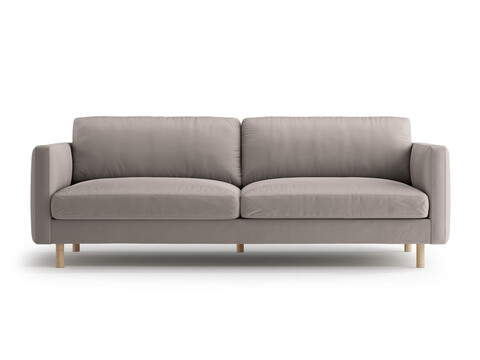 Canapea 4 locuri, Eden, Micadoni, 209x92x90 cm, catifea, gri beton