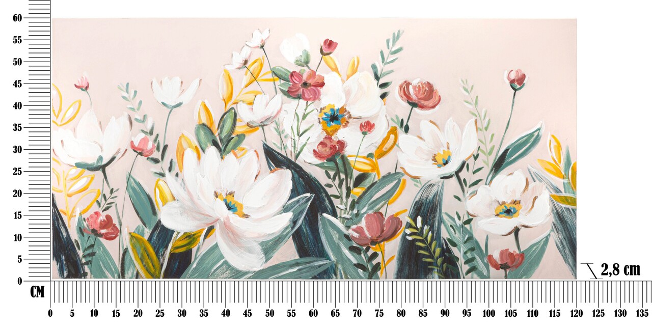 Tablou decorativ, Florville, Mauro Ferretti, 60 x 120 cm, canvas imprimat si pictat/lemn de pin, multicolor