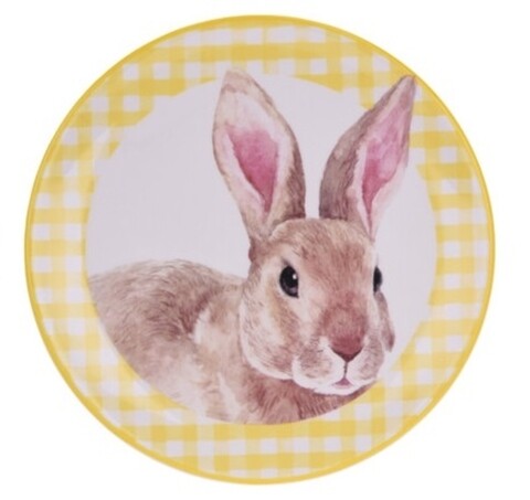 Poza Platou pentru servire Bunny, Ã˜16 cm, dolomit, galben