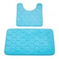 Set 2 covorase de baie Heineer, 50x80 cm/50x45 cm, spuma cu memorie, turcoaz