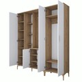 Cuier de perete, Rani, EA129, 180x198.6x37.5 cm, PAL, Nuc/Alb
