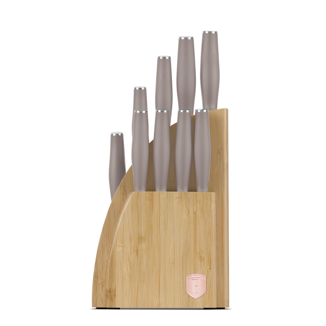 Set 9 cutite cu suport Berlinger Haus, Taupe, inox/bambus, taupe mat/natur - view 8