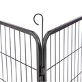 Tarc pentru caini din 8 panouri de fier, Feandrea, pliabil, 240x80x80 cm, gri