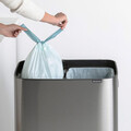 Cos de gunoi cu soft touch, Brabantia, Bo Touch Matt Fingerprint Proof, 2x30 L, 31.2x54.5x81.5 cm, otel, argintiu
