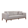 Canapea extensibila cu 3 locuri, Unique Design, 867UNQ1368, Lemn de carpen, Crem