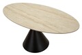 Masa dining Space, Mauro Ferretti, 180x90x73 cm, MDF/fier, crem/negru