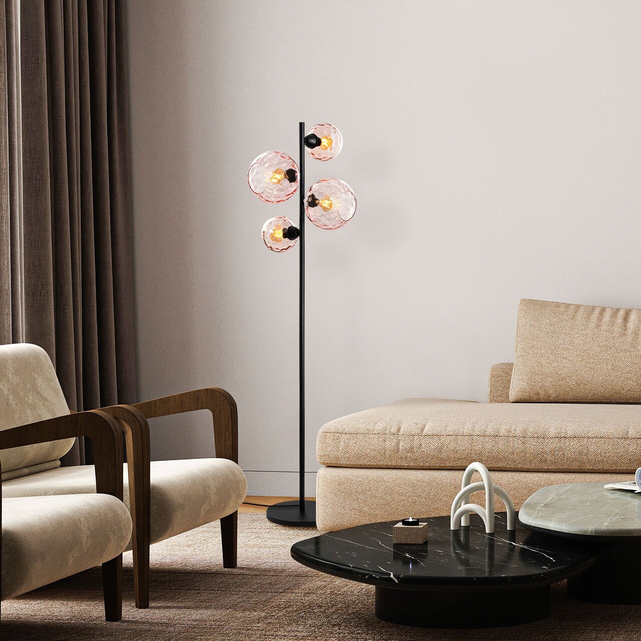 Lampadar, L'essentiel Maison, 521SHN3654, Roz/Negru - view 2