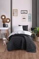 Set cuvertura Single 160x220 cm, 2 piese, Solid - Black, Grey, Eponj Home, 65% bumbac/35% poliester