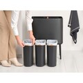 Cos de gunoi cu soft touch, Brabantia, Bo Touch, 3x11 L, 31.2x54x68 cm, otel, gri inchis