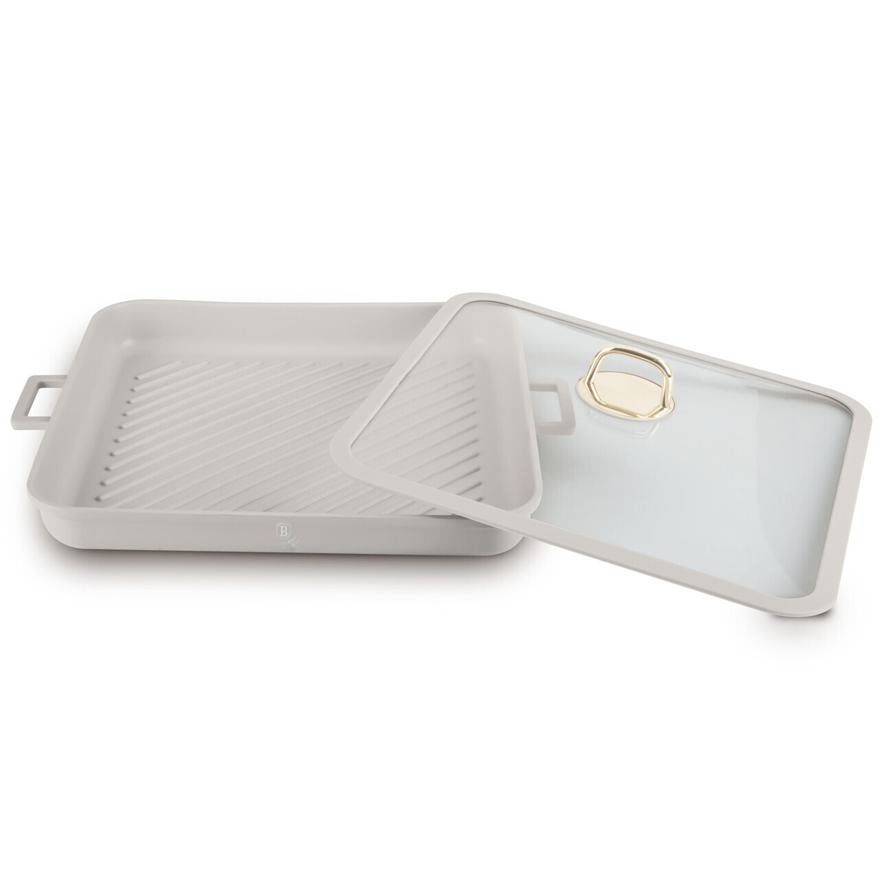 Tava grill cu capac Berlinger Haus, Sahara, 34x34x4.5 cm, aluminiu turnat, crem mat - imagine 5