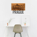 Decoratiune de perete, Prague, lemn/metal, 58 x 42 cm, negru/maro