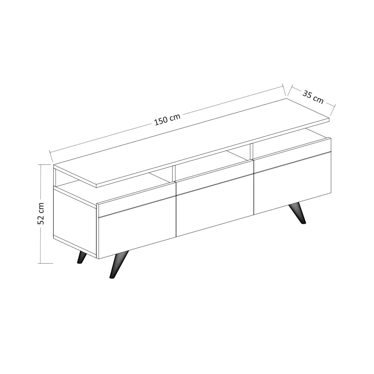 Comoda TV, Inarch, Berlin 150, Antracit / Stejar