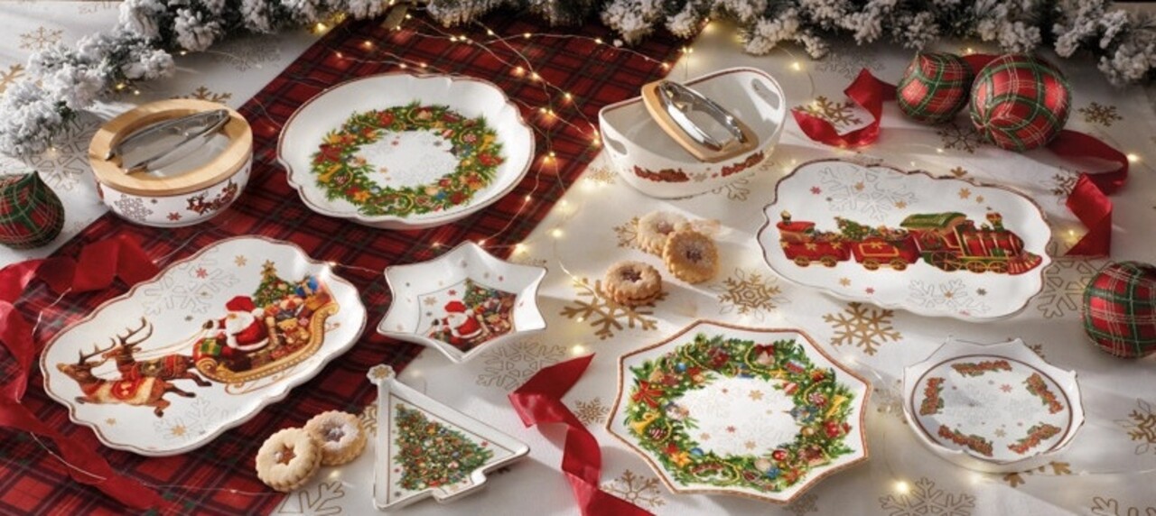 Platou servire, Christmas, Brandani, 17 cm, portelan New Bone China