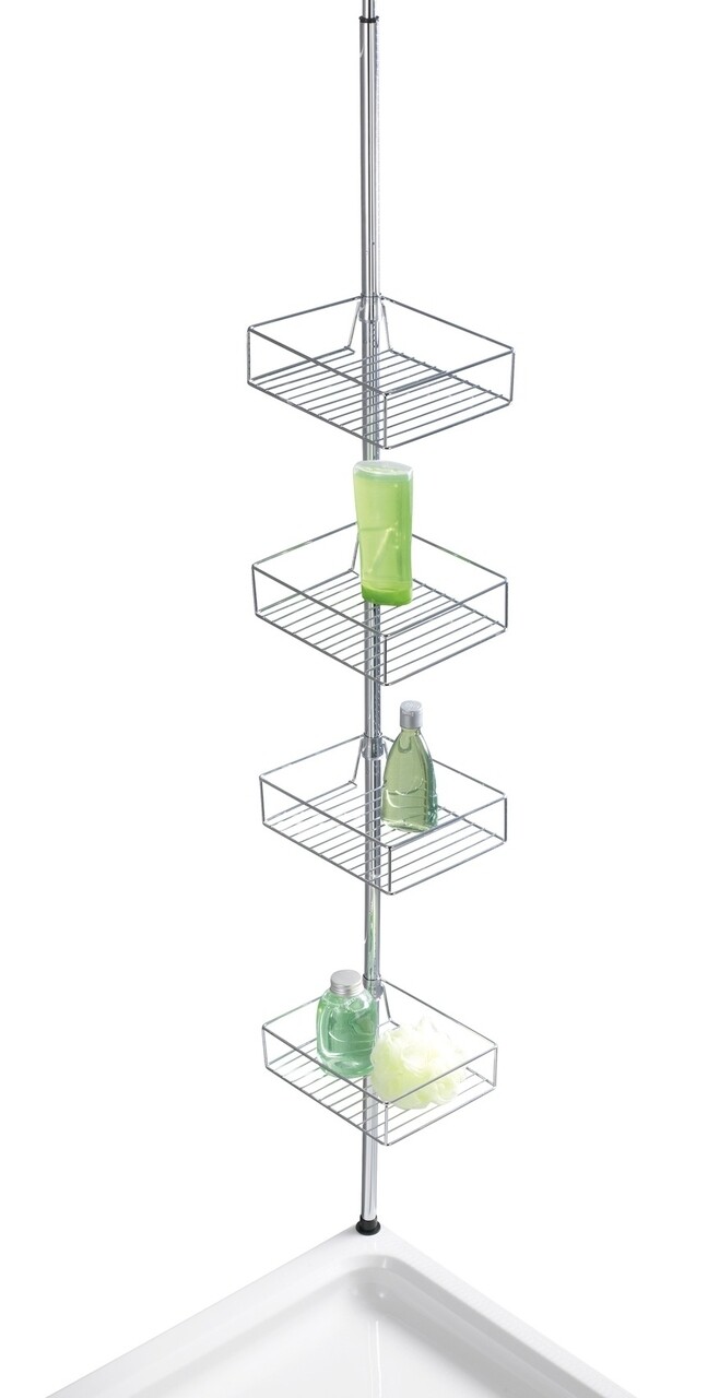 Etajera de colt extensibila pentru baie, Wenko, Domaso, 25 x 62-275 x 20 cm, inox - 1 | YEO