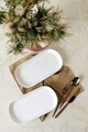 Set platouri servire, Hermia, 275KRM2653, Dimensiune: 28 x 14 cm (2 bucăți), Alb