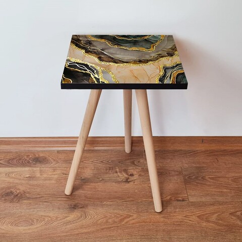 Masuta, Leona, Shp219, 35x42x35 cm, Bej / Auriu / Galben / Negru