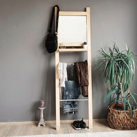 Cuier de perete, neostill, dekoratif ayna / vestiyer a902, 50x170 cm, stejar
