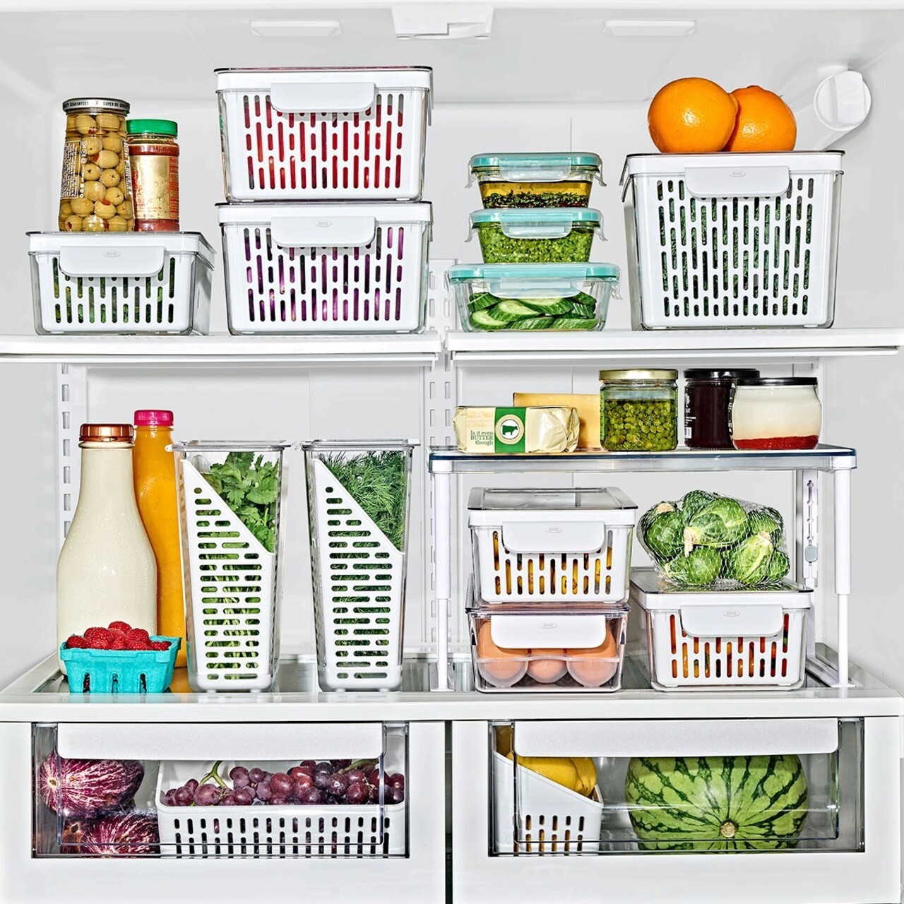 Recipient pentru pastrare legume, plastic, 37,6 x 15,1 x 9,1 cm, "Produce Saver" - OXO - imagine 13