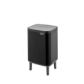 Cos de rufe, Brabantia, Bo Small, 7 L, 20.7x24.2x40 cm, otel, negru mat