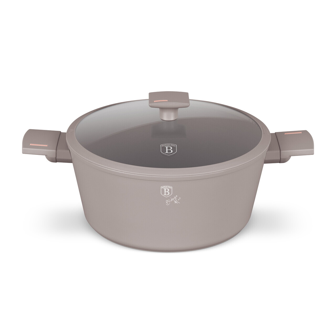 Oala cu capac Berlinger Haus, Taupe, 28 cm, 6.1 L, aluminiu forjat, taupe mat - imagine 3