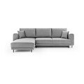 Coltar extensibil stanga 4 locuri ELTAP, LT-03NU, Dalia, 289x190x95 cm, lemn/poliester, gri deschis