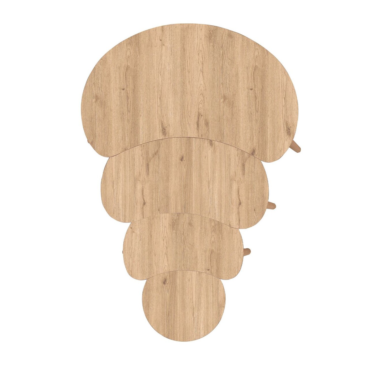 Set masute Nesting 4 piese, Hanah Home, Moon, Stejar - imagine 7