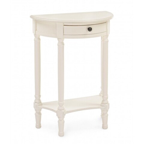 Consola cu 1 sertar, amabel round, bizzotto, 55x30x75 cm, lemn de pin