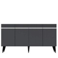 Consola, Olivia, Defne, 150x80x40 cm, PAL , Antracit / Argintiu