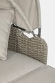 Pat de zi cu parasolar si perne Siesta Daybed, Bizzotto, 168x168x145 cm, aluminiu/fibre sintetice impletite, bej