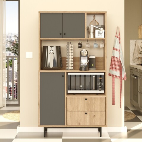 Dulap multifunctional, Locelso, RE3-SA, Stejar / Antracit