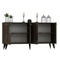 Consola, Olivia, Moda, 150x79x40 cm, PAL , Nuc / Argint