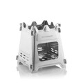 Aragaz pentru camping Flamet, InnovaGoods, pliabil, Ø15.5 x 18 cm, otel inoxidabil, argintiu