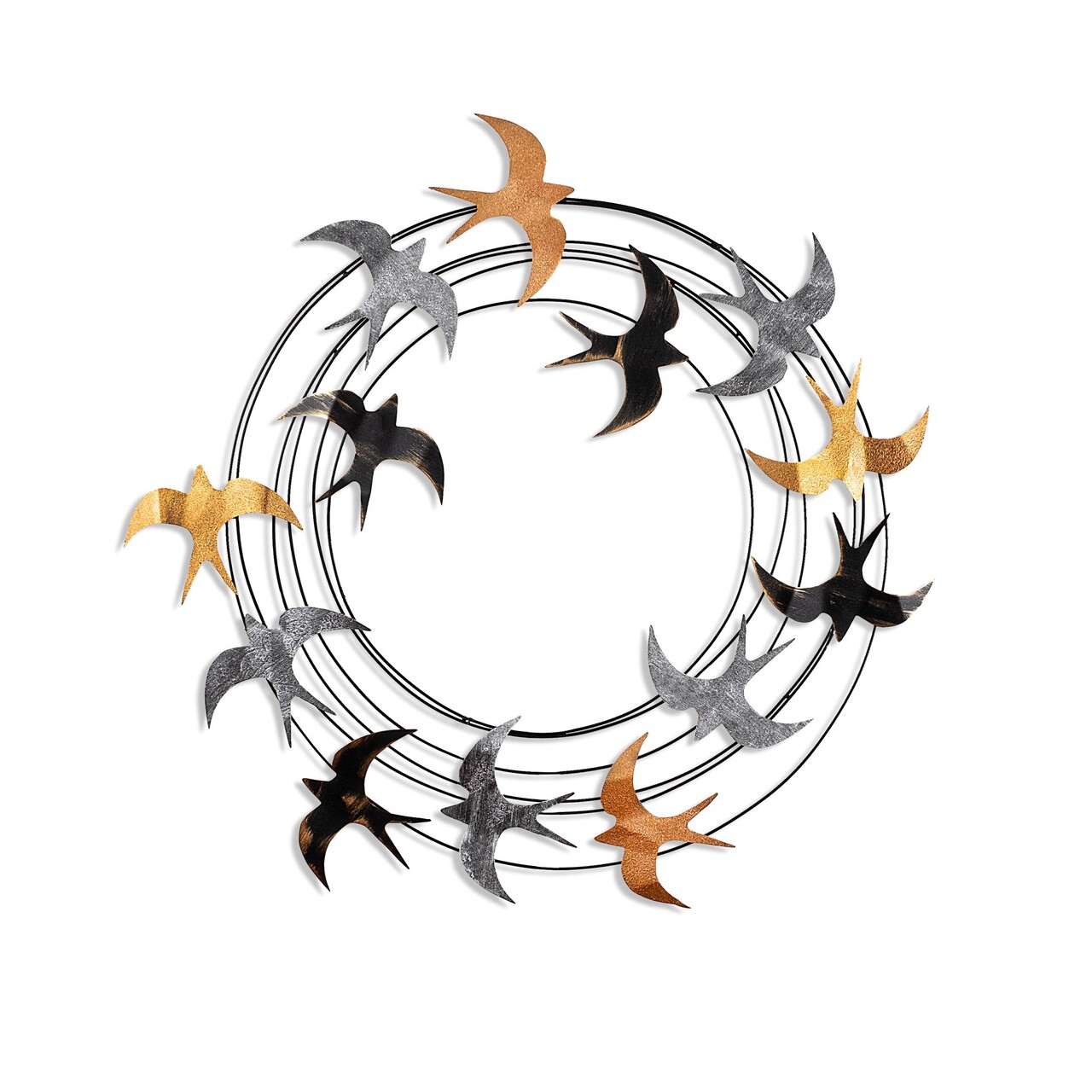 Decoratiune de perete, Spiral Flock 6, Dimensiuni: 87 x 87 x 5 cm, Multicolor - view 6